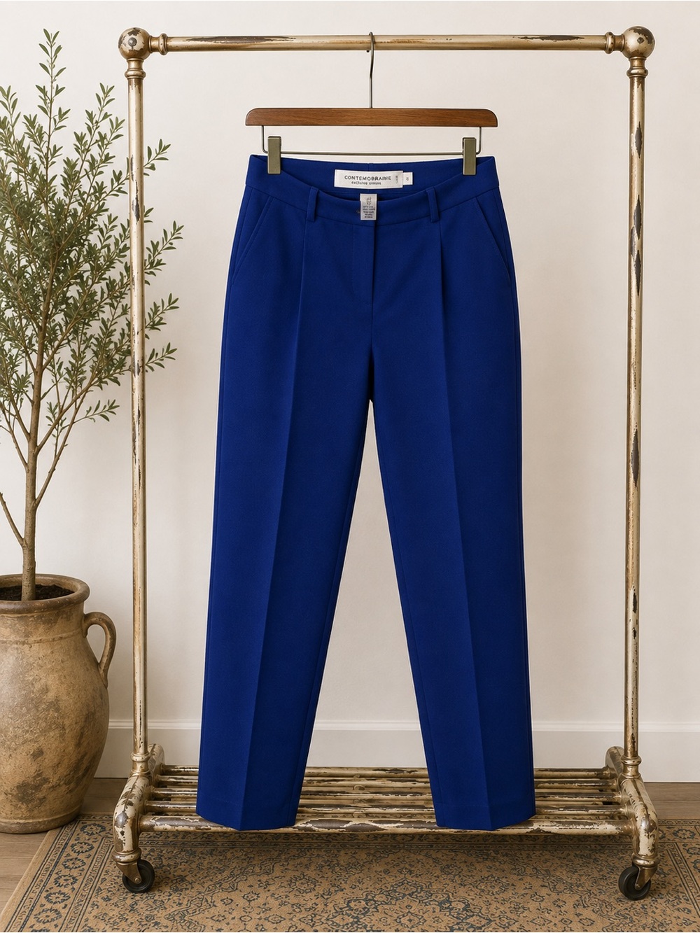 Tailored Dress Pants in Cobalt Blue